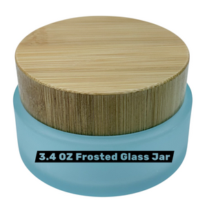 3.4 oz (100 ml) Frosted Glass & Bamboo Jar