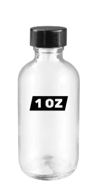 1 oz (30 ml) Boston Round Clear Glass Bottle