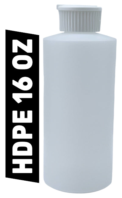 16 oz Natural HDPE Plastic Cylinder Bottles