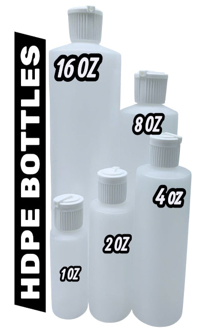 1 oz Natural HDPE Plastic Cylinder Bottles