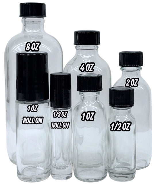 8 oz (240 ml) Boston Round Clear Glass Bottle