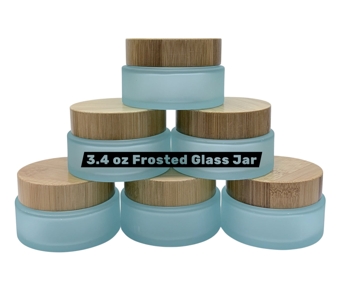 3.4 oz (100 ml) Frosted Glass & Bamboo Jar