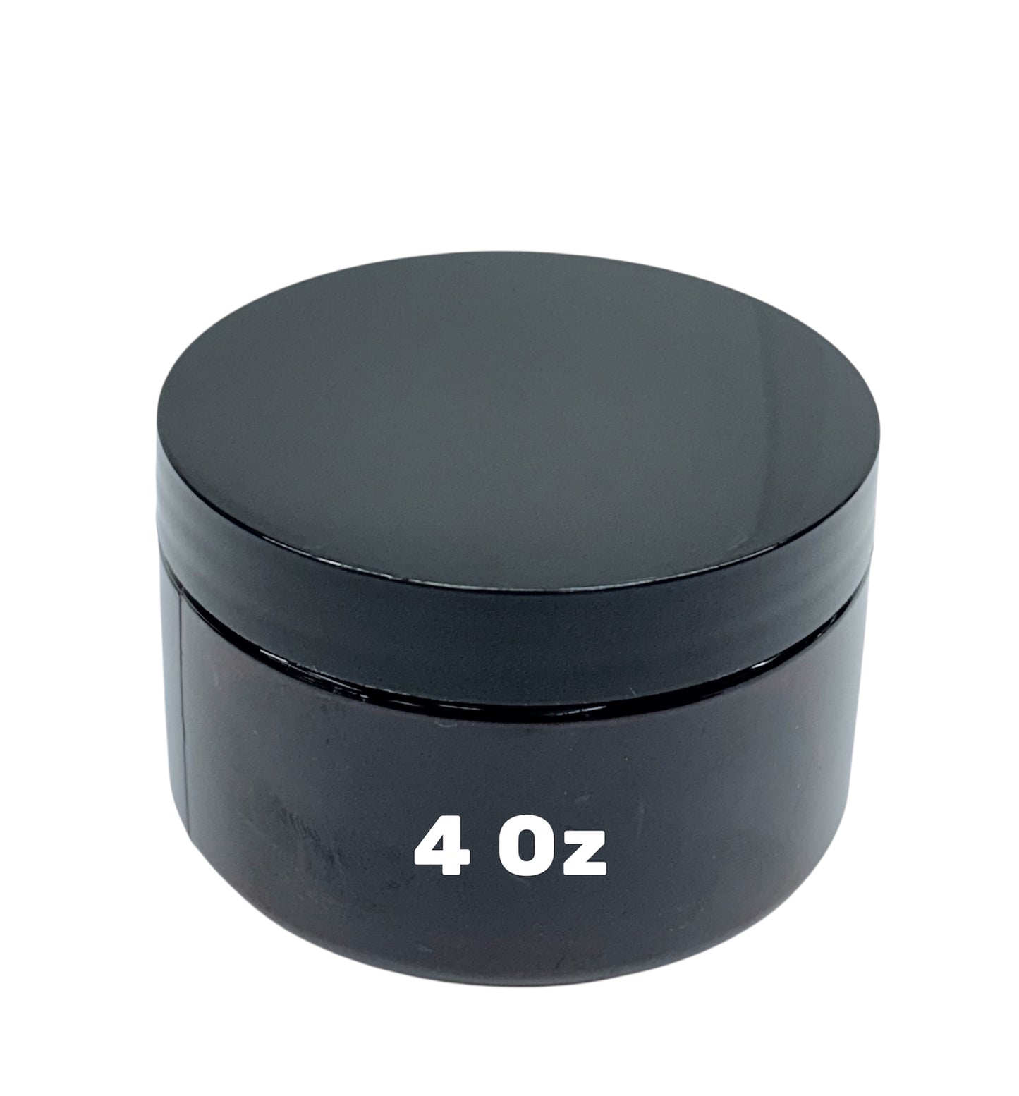 JAR 4 OZ LIGHT AMBER,BLACK CAP