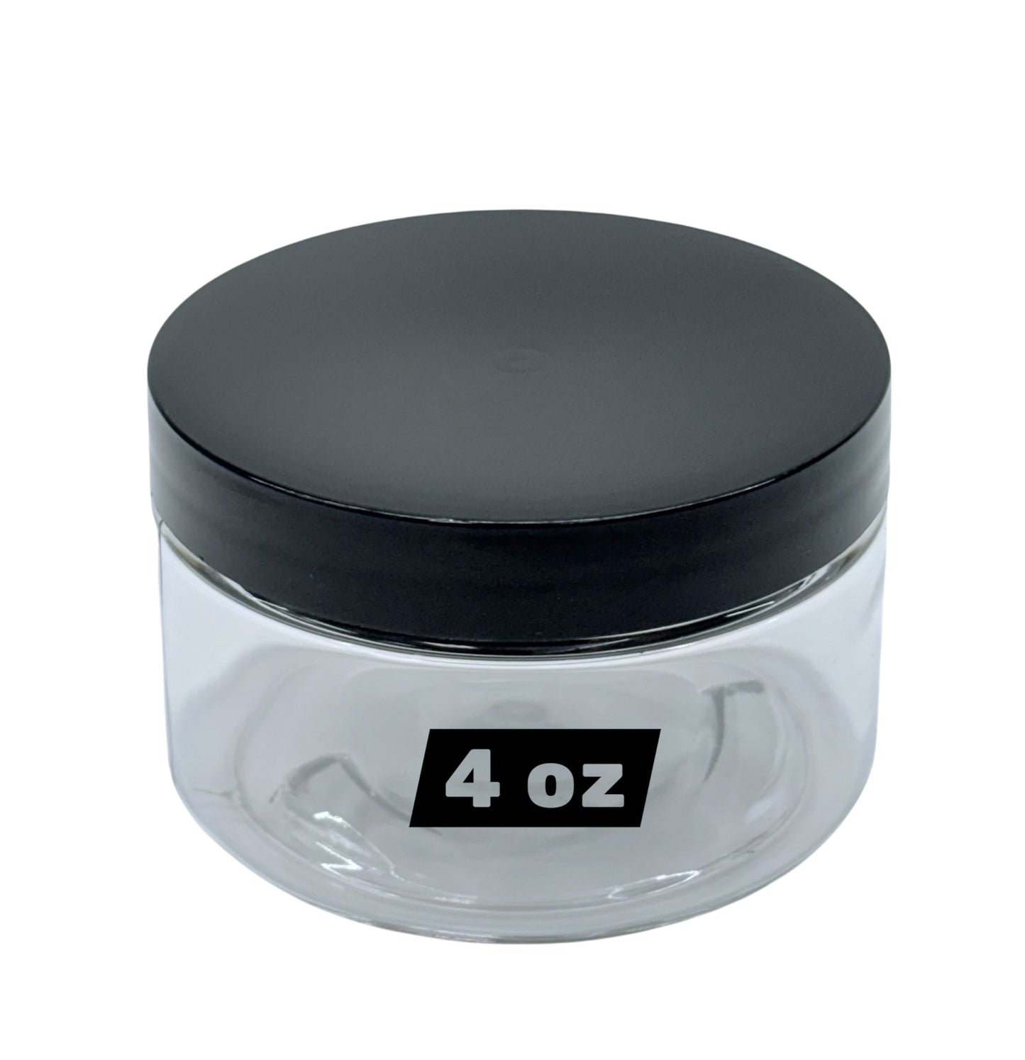 JAR 4 OZ CLEAR,BLACK CAP