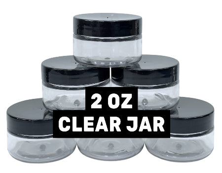 JAR 2 OZ CLEAR, BLACK CAP