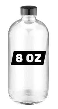 8 oz (240 ml) Boston Round Clear Glass Bottle