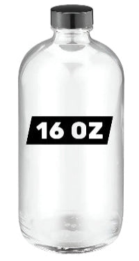 16 oz (480 ml) Boston Round Clear Glass Bottle