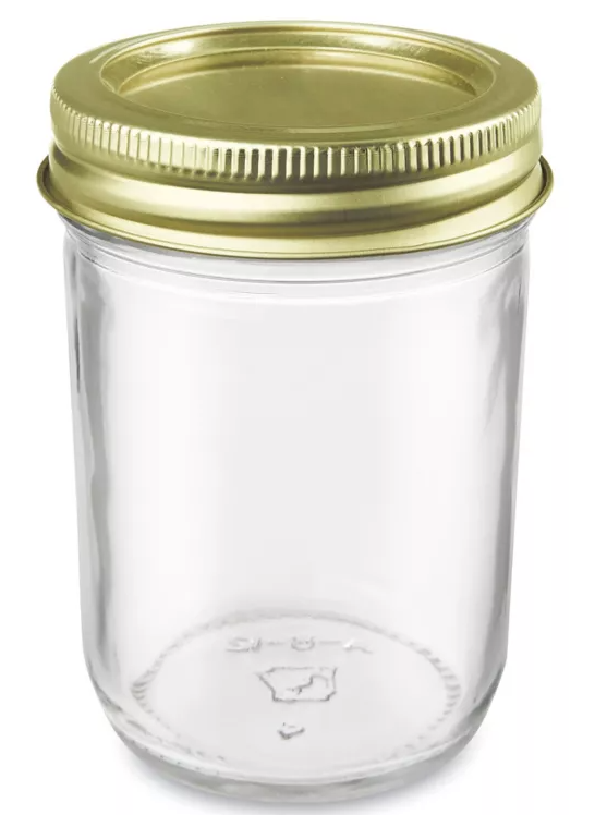 JAR 4 OZ CLEAR,BLACK CAP