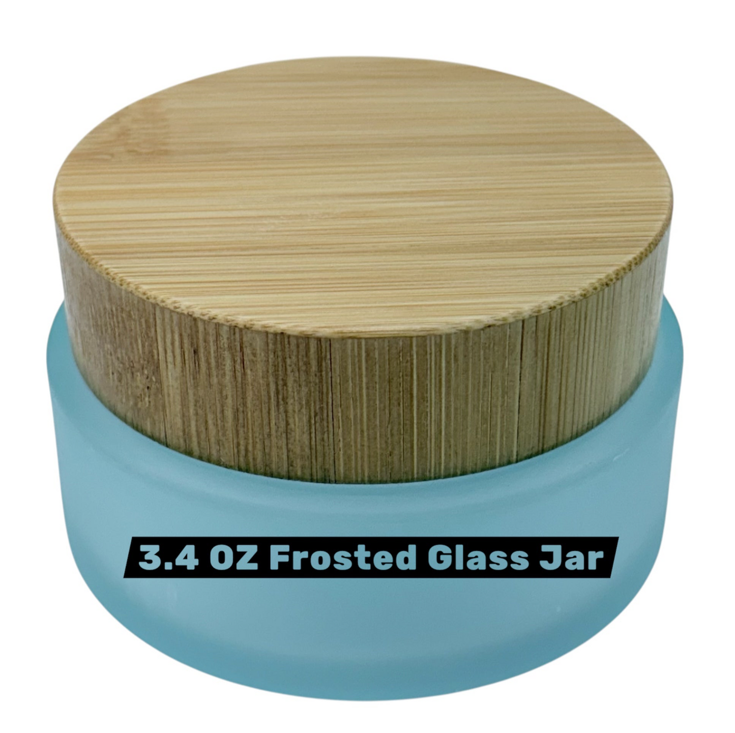 3.4 oz (100 ml) Frosted Glass & Bamboo Jar