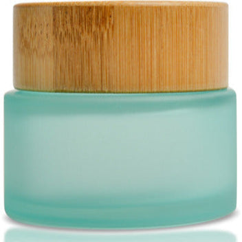 3.4 oz (100 ml) Frosted Glass & Bamboo Jar