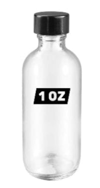 1 oz (30 ml) Boston Round Clear Glass Bottle