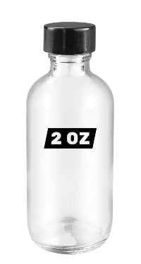 2 oz (60 ml) Boston Round Clear Glass Bottle