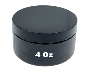 JAR 4 OZ LIGHT AMBER,BLACK CAP