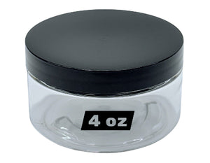 JAR 4 OZ CLEAR,BLACK CAP