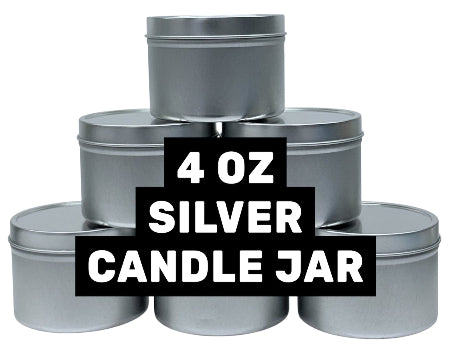 4 OZ SILVER CANDLE JAR