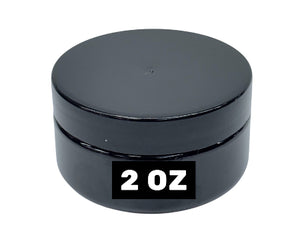 JAR 2 OZ LIGHT AMBER,BLACK CAP