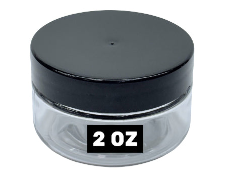 JAR 2 OZ CLEAR, BLACK CAP