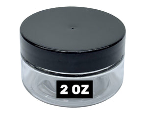 JAR 2 OZ CLEAR, BLACK CAP